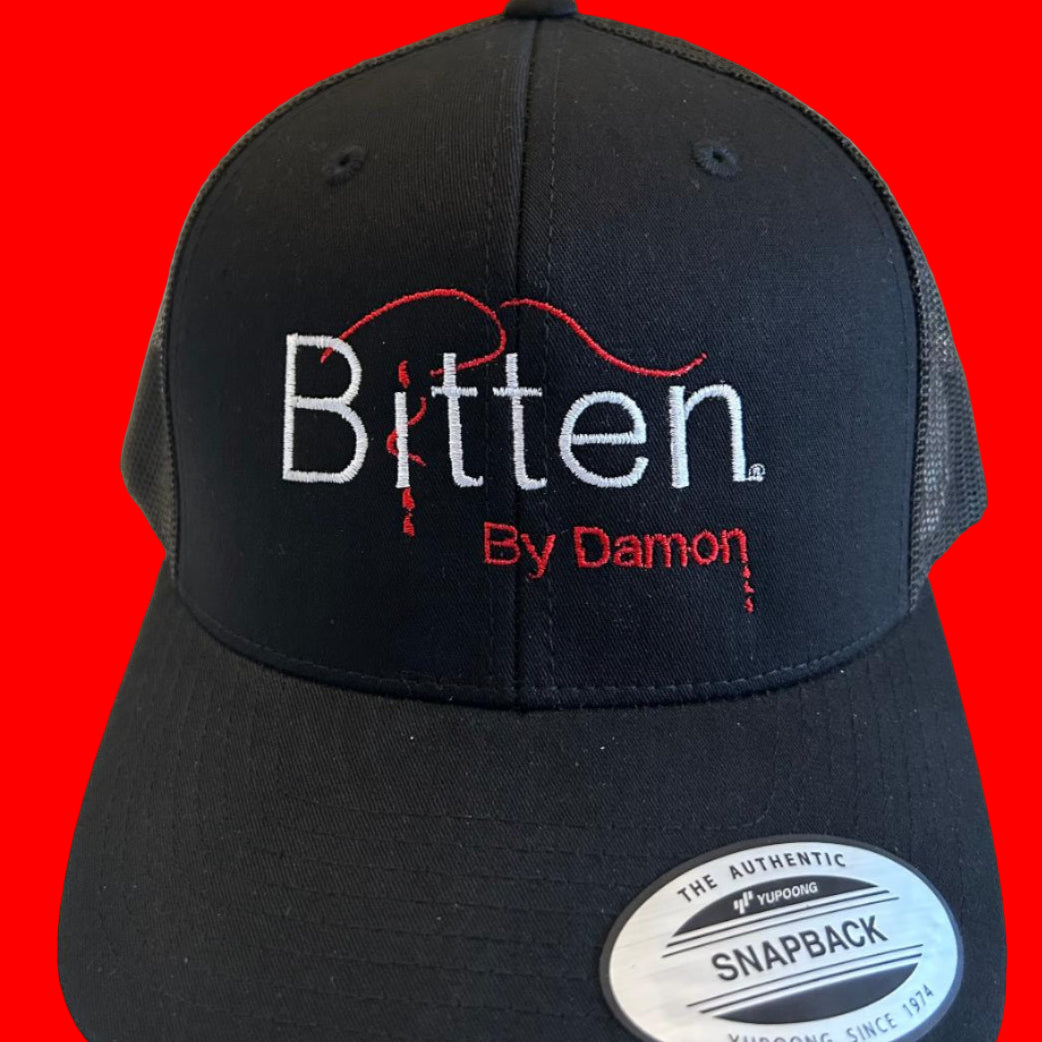 BITTEN BY VAMPIRES TRUCKER HAT (DAMON. KLAUS, STEFAN, ELIJAH)
