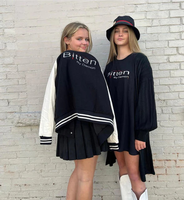 Oversized Wool with Leather Sleeves Jacket (Men or Women) In all Names