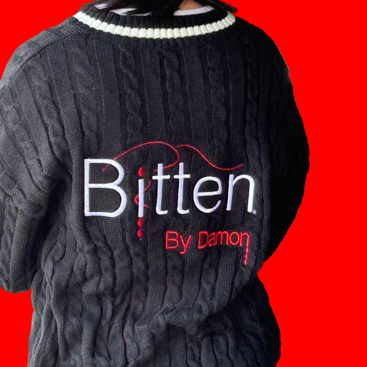 Campfire Black Long Bitten Sweater