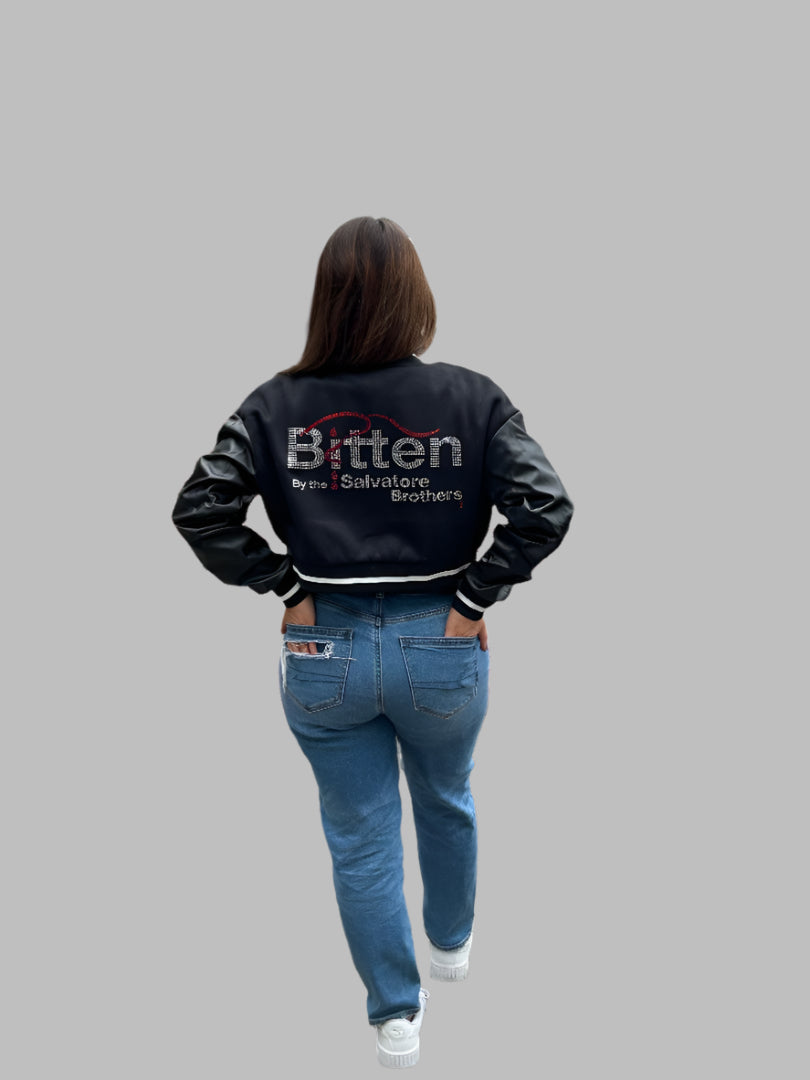 Salvatore Brothers All Diamond Crop Jacket in Black