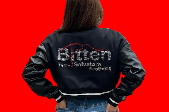 Salvatore Brothers All Diamond Crop Jacket in Black