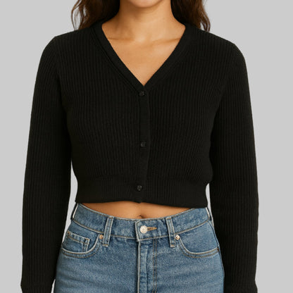 Vampire Night Black Crop Sweater