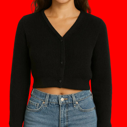 Vampire Night Black Crop Sweater