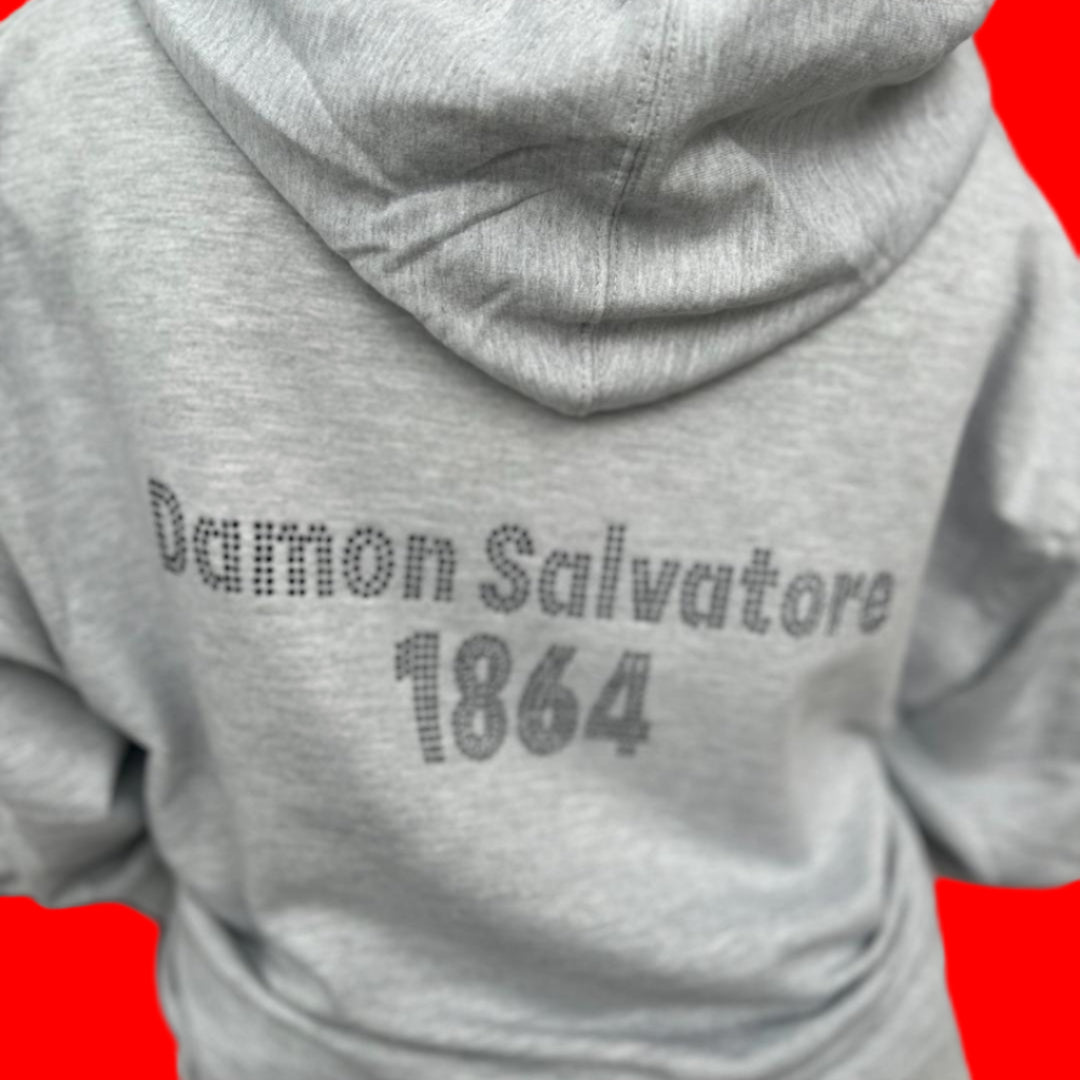MYSTIC FALLS SOCIAL CLUB 1864 HOODIE IN GREY