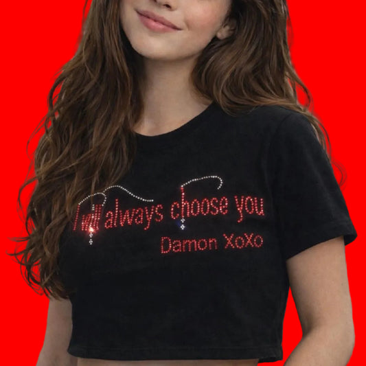 DAMONS RED DIAMOND CROP TOP (I will always choose you)