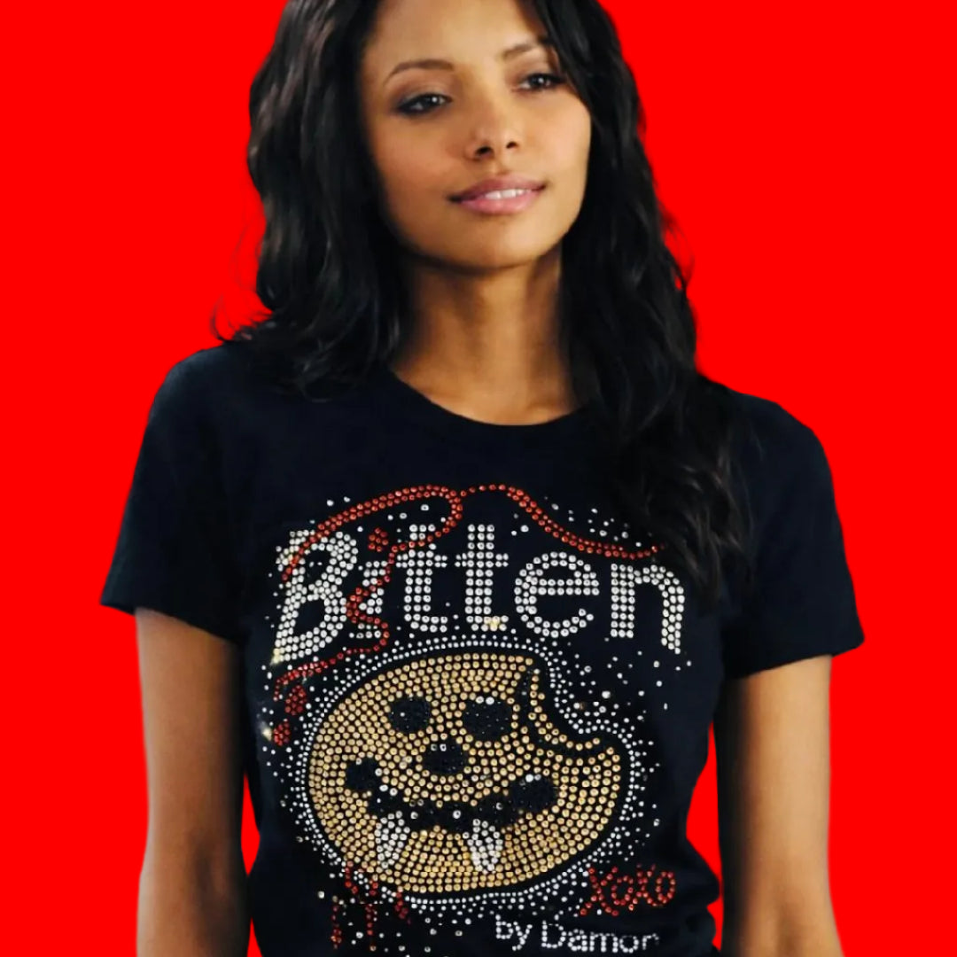 DAMON AND BONNIE BLACK PANCAKE DIAMOND TEE