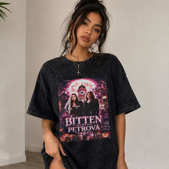 Bitten Elana and Katherine Black T Shirt
