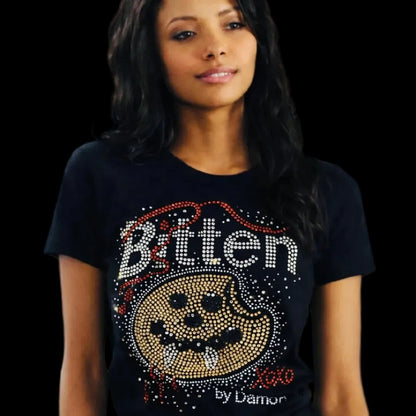 DAMON AND BONNIE BLACK PANCAKE IN DIAMONDS TEE