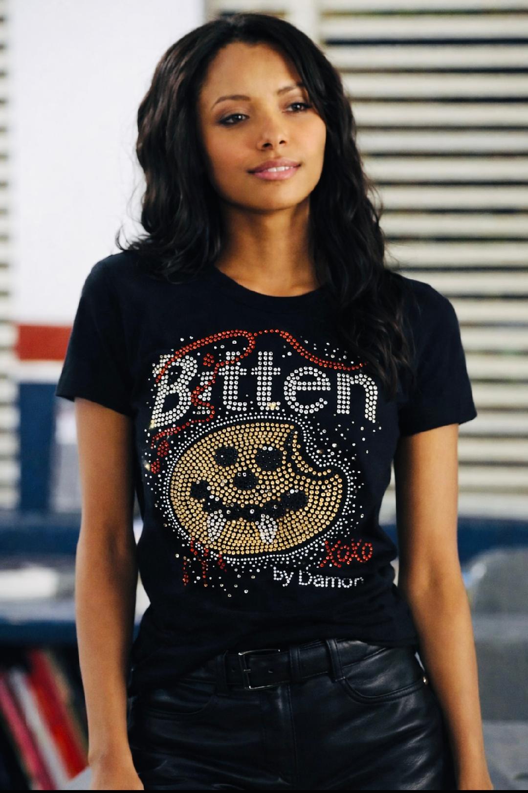 DAMON AND BONNIE BLACK PANCAKE DIAMOND TEE