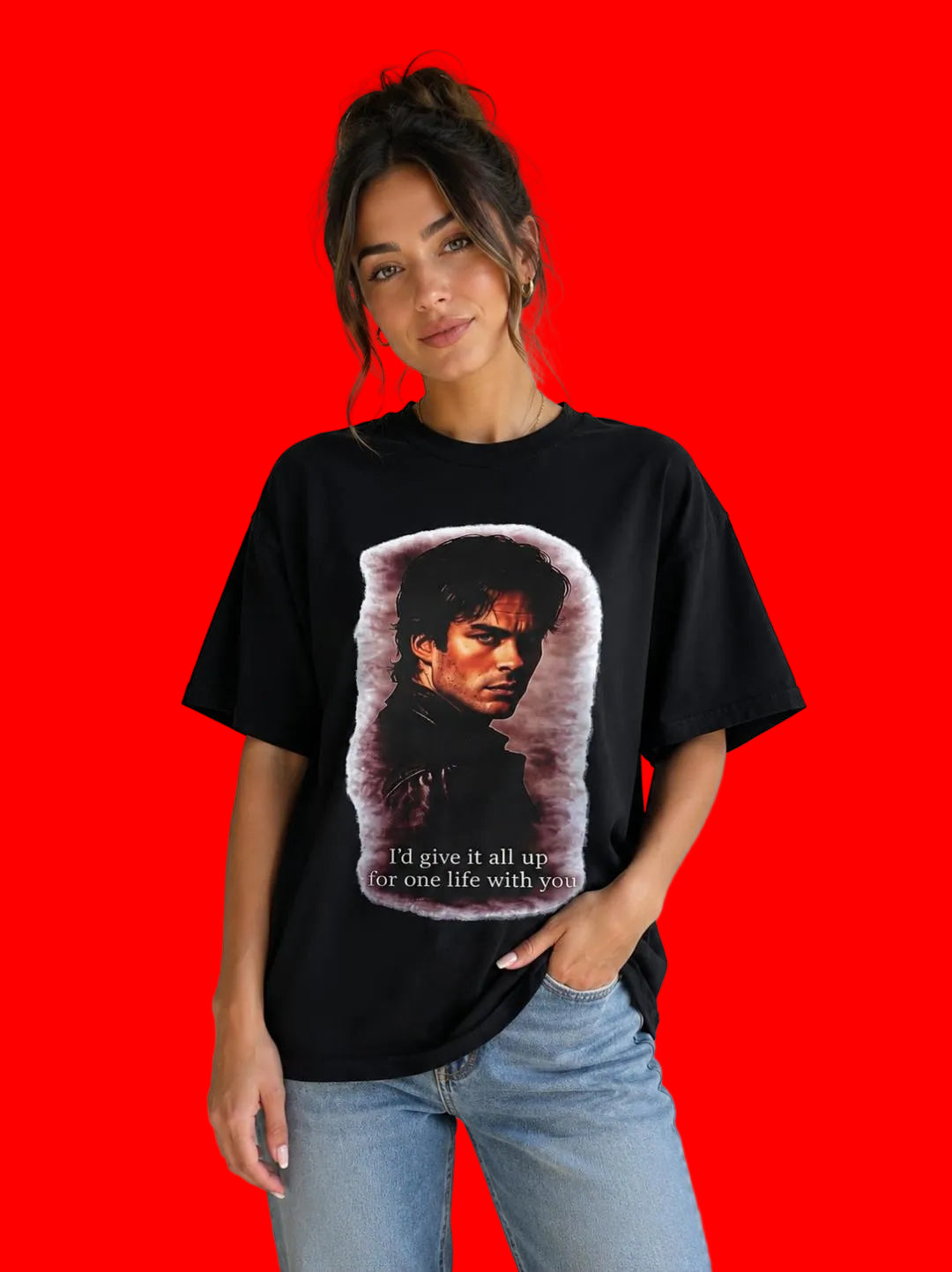 DAMON SALVATORE WITH BLUE EYES TEE