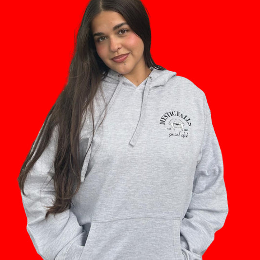 MYSTIC FALLS SOCIAL CLUB 1864 HOODIE IN GREY